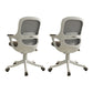 Fixed Arms Tilt Mechanism Office Chair Contemporary Mid-Back Arm Chair Gray 2 Piece Set Clearhalo 'furn' 'furn_office_chair' 'Furniture' 'Office Chairs' 'Office Furniture' 'office_chair' 7339964
