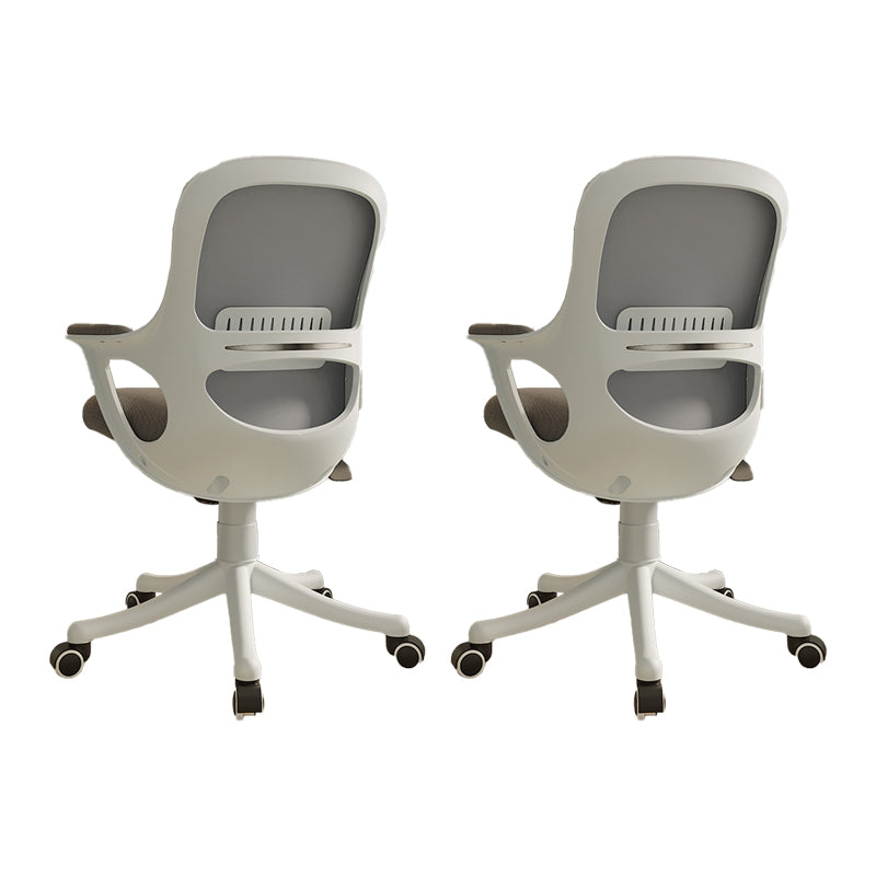 Fixed Arms Tilt Mechanism Office Chair Contemporary Mid-Back Arm Chair Gray 2 Piece Set Clearhalo 'furn' 'furn_office_chair' 'Furniture' 'Office Chairs' 'Office Furniture' 'office_chair' 7339964