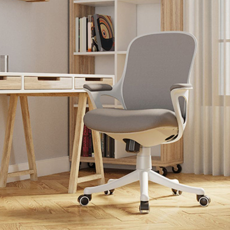 Fixed Arms Tilt Mechanism Office Chair Contemporary Mid-Back Arm Chair Gray 1 Piece Clearhalo 'furn' 'furn_office_chair' 'Furniture' 'Office Chairs' 'Office Furniture' 'office_chair' 7339966