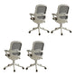 Fixed Arms Tilt Mechanism Office Chair Contemporary Mid-Back Arm Chair Gray 4 Piece Set Clearhalo 'furn' 'furn_office_chair' 'Furniture' 'Office Chairs' 'Office Furniture' 'office_chair' 7339967