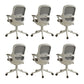 Fixed Arms Tilt Mechanism Office Chair Contemporary Mid-Back Arm Chair Gray 6 Piece Set Clearhalo 'furn' 'furn_office_chair' 'Furniture' 'Office Chairs' 'Office Furniture' 'office_chair' 7339969