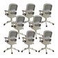 Fixed Arms Tilt Mechanism Office Chair Contemporary Mid-Back Arm Chair Gray 8 Piece Set Clearhalo 'furn' 'furn_office_chair' 'Furniture' 'Office Chairs' 'Office Furniture' 'office_chair' 7339970