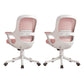 Fixed Arms Tilt Mechanism Office Chair Contemporary Mid-Back Arm Chair Pink 2 Piece Set Clearhalo 'furn' 'furn_office_chair' 'Furniture' 'Office Chairs' 'Office Furniture' 'office_chair' 7339975