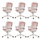 Fixed Arms Tilt Mechanism Office Chair Contemporary Mid-Back Arm Chair Pink 6 Piece Set Clearhalo 'furn' 'furn_office_chair' 'Furniture' 'Office Chairs' 'Office Furniture' 'office_chair' 7339978