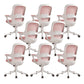 Fixed Arms Tilt Mechanism Office Chair Contemporary Mid-Back Arm Chair Pink 8 Piece Set Clearhalo 'furn' 'furn_office_chair' 'Furniture' 'Office Chairs' 'Office Furniture' 'office_chair' 7339980