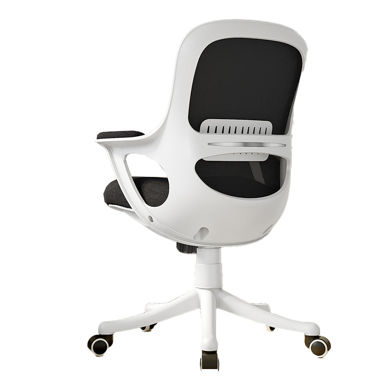 Fixed Arms Tilt Mechanism Office Chair Contemporary Mid-Back Arm Chair White 1 Piece Clearhalo 'furn' 'furn_office_chair' 'Furniture' 'Office Chairs' 'Office Furniture' 'office_chair' 7339982