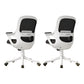 Fixed Arms Tilt Mechanism Office Chair Contemporary Mid-Back Arm Chair White 2 Piece Set Clearhalo 'furn' 'furn_office_chair' 'Furniture' 'Office Chairs' 'Office Furniture' 'office_chair' 7339983