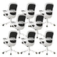 Fixed Arms Tilt Mechanism Office Chair Contemporary Mid-Back Arm Chair White 8 Piece Set Clearhalo 'furn' 'furn_office_chair' 'Furniture' 'Office Chairs' 'Office Furniture' 'office_chair' 7339986