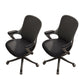 Fixed Arms Tilt Mechanism Office Chair Contemporary Mid-Back Arm Chair Black 2 Piece Set Clearhalo 'furn' 'furn_office_chair' 'Furniture' 'Office Chairs' 'Office Furniture' 'office_chair' 7339988