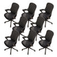 Fixed Arms Tilt Mechanism Office Chair Contemporary Mid-Back Arm Chair Black 8 Piece Set Clearhalo 'furn' 'furn_office_chair' 'Furniture' 'Office Chairs' 'Office Furniture' 'office_chair' 7339991