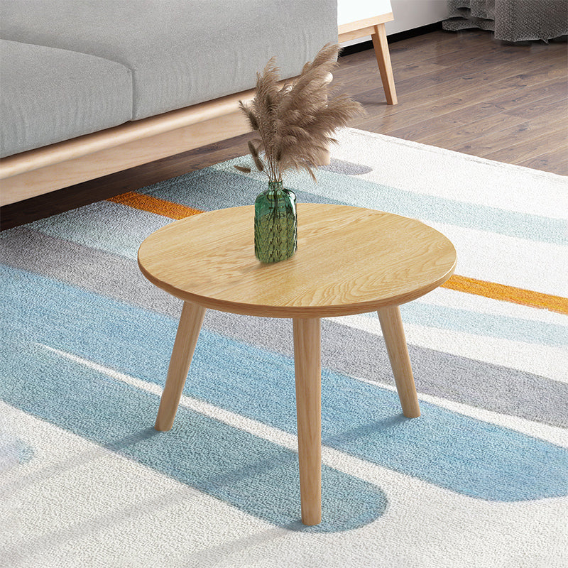 Contemporary Coffee Table Wooden 3 Legs Coffee Cocktail Table Natural Round Clearhalo 'Coffee & Accent Tables' 'Coffee Tables' 'coffee_tables' 'furn' 'furn_coffee_tables' 'Furniture' 'Living Room Furniture' 7340019