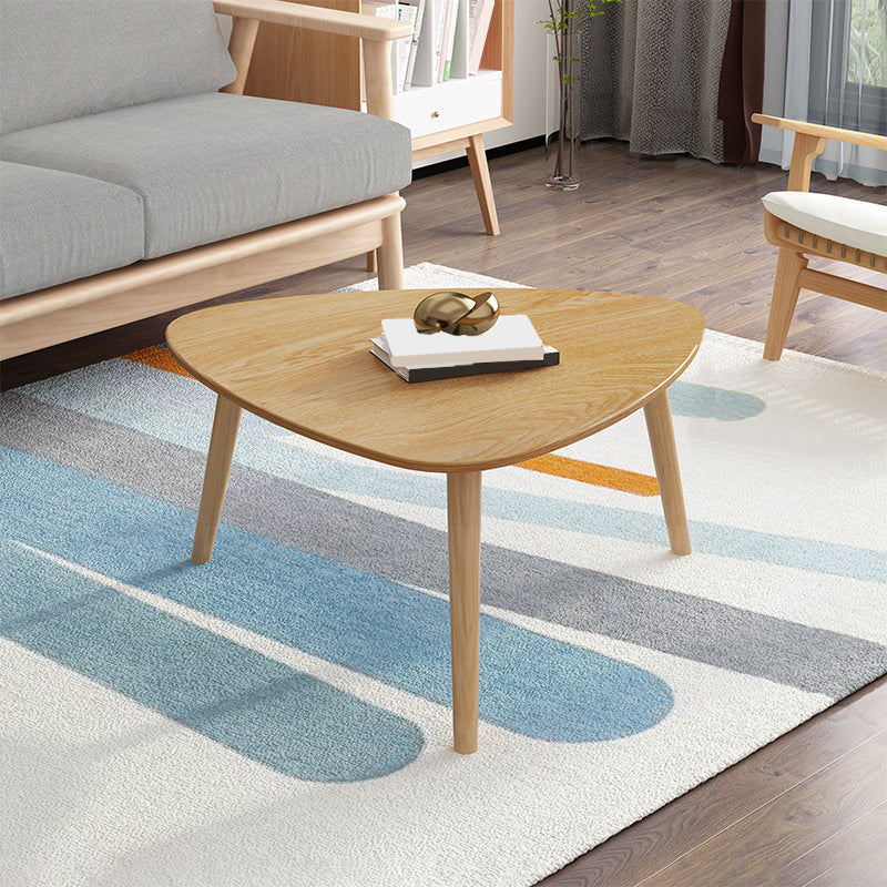 Contemporary Coffee Table Wooden 3 Legs Coffee Cocktail Table Natural Triangle Clearhalo 'Coffee & Accent Tables' 'Coffee Tables' 'coffee_tables' 'furn' 'furn_coffee_tables' 'Furniture' 'Living Room Furniture' 7340023