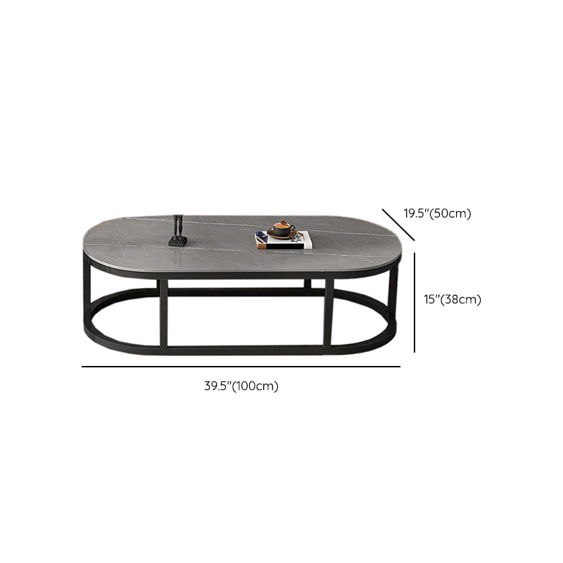 Oval Coffee Table Slate Nesting Coffee Table Set for Living Room Clearhalo 'Coffee & Accent Tables' 'Coffee Tables' 'coffee_tables' 'furn' 'furn_coffee_tables' 'Furniture' 'Living Room Furniture' 7340069
