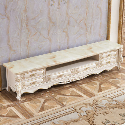 White Oak Media Console Contemporary Open Storage TV Console Yellow Clearhalo 'furn' 'furn_tv_stands_entertainment_centers' 'Furniture' 'Living Room Furniture' 'TV Stands & Entertainment Centers' 'TV Stands & Media Storage Furniture' 'tv_stands_entertainment_centers' 7340186