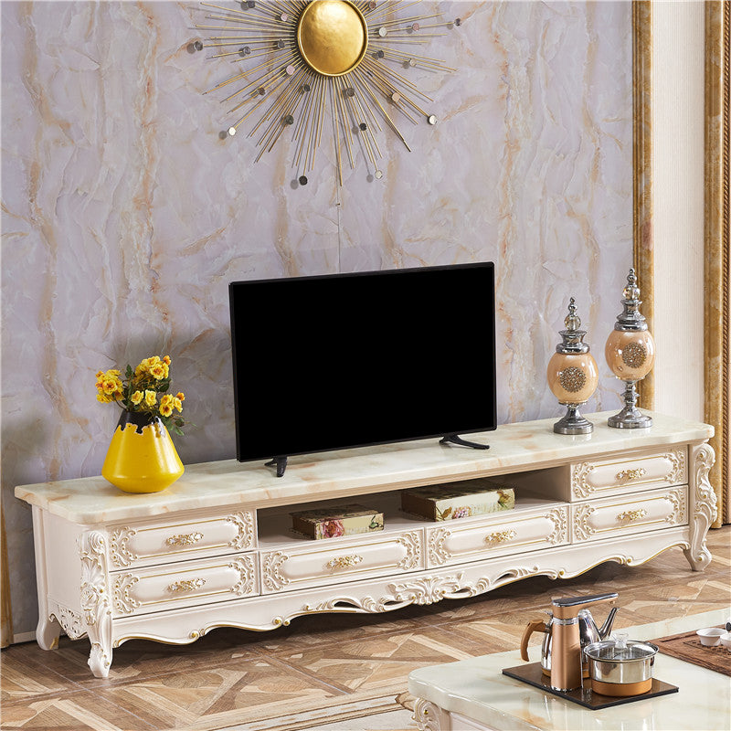 White Oak Media Console Contemporary Open Storage TV Console 94"L x 18"W x 21"H Yellow Clearhalo 'furn' 'furn_tv_stands_entertainment_centers' 'Furniture' 'Living Room Furniture' 'TV Stands & Entertainment Centers' 'TV Stands & Media Storage Furniture' 'tv_stands_entertainment_centers' 7340187