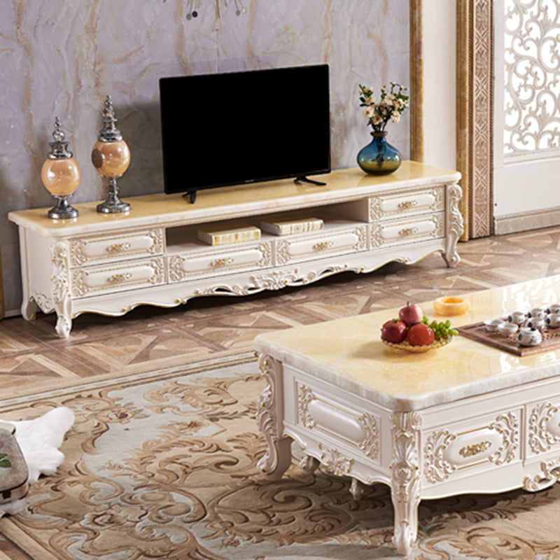 White Oak Media Console Contemporary Open Storage TV Console Clearhalo 'furn' 'furn_tv_stands_entertainment_centers' 'Furniture' 'Living Room Furniture' 'TV Stands & Entertainment Centers' 'TV Stands & Media Storage Furniture' 'tv_stands_entertainment_centers' 7340196