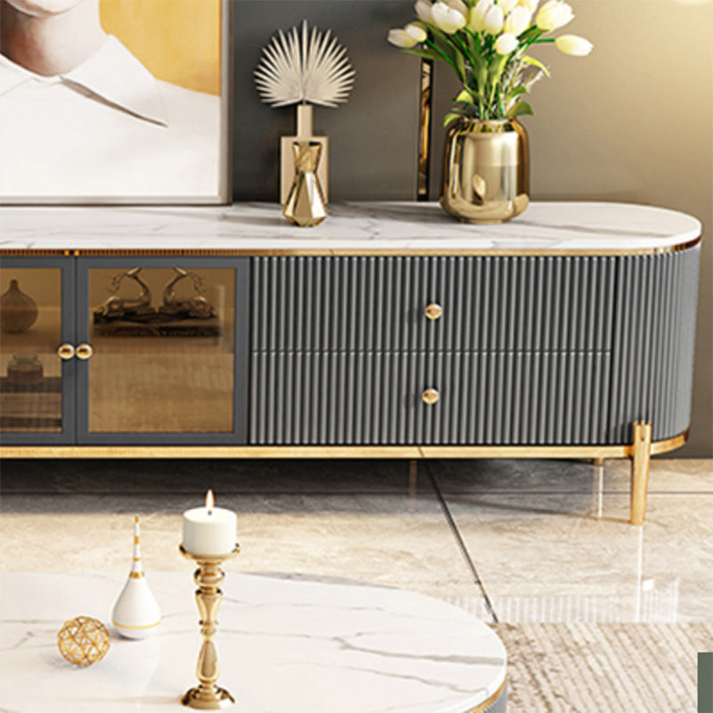 Glam Stone Media Console 4 Drawers TV Stand Console with Doors Clearhalo 'furn' 'furn_tv_stands_entertainment_centers' 'Furniture' 'Living Room Furniture' 'TV Stands & Entertainment Centers' 'TV Stands & Media Storage Furniture' 'tv_stands_entertainment_centers' 7340210