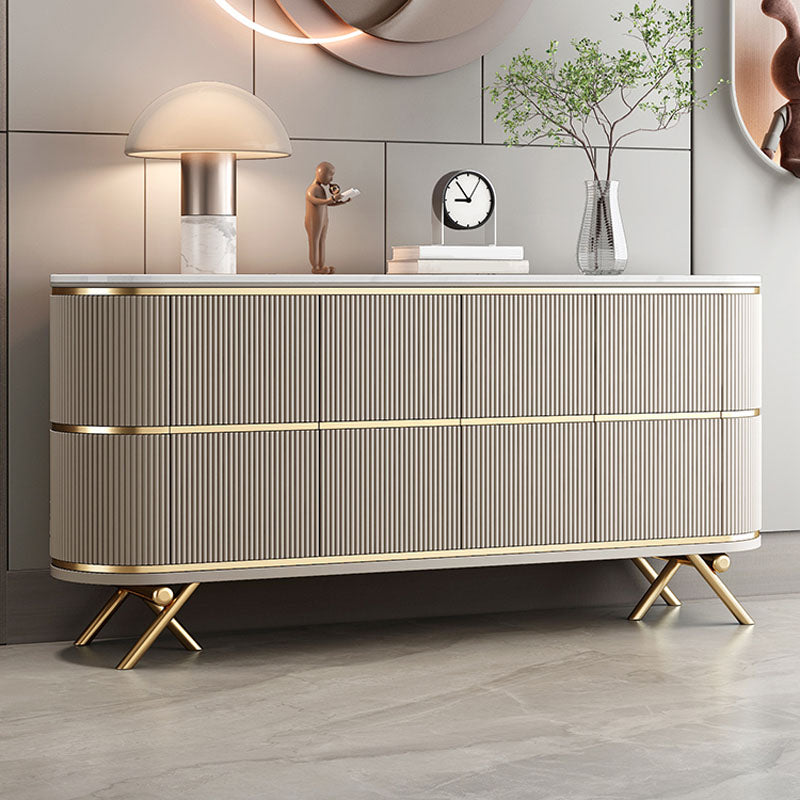 Moderno mobile sideboard in legno ingegnerizzato in stile, alto 33,5 pollici di altezza
