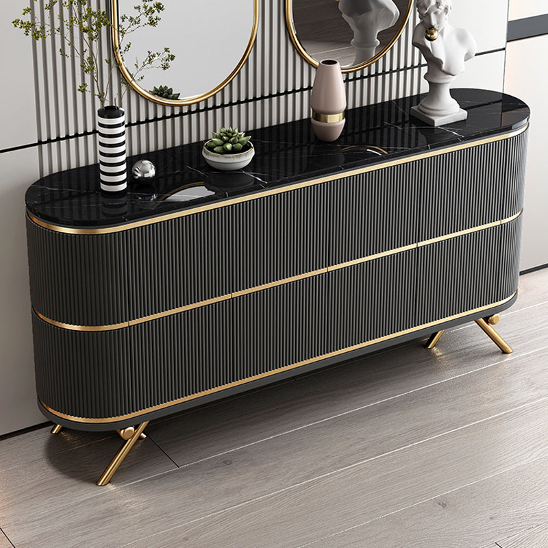 Moderno mobile sideboard in legno ingegnerizzato in stile, alto 33,5 pollici di altezza
