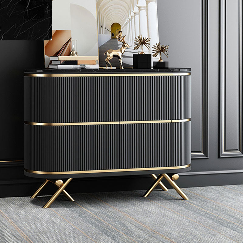 Moderno mobile sideboard in legno ingegnerizzato in stile, alto 33,5 pollici di altezza