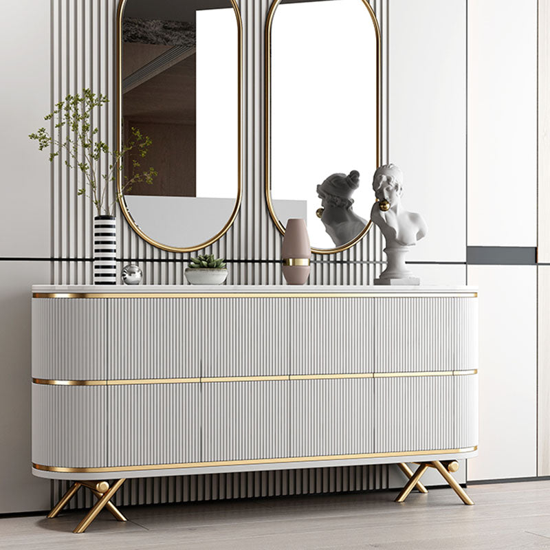 Moderno mobile sideboard in legno ingegnerizzato in stile, alto 33,5 pollici di altezza
