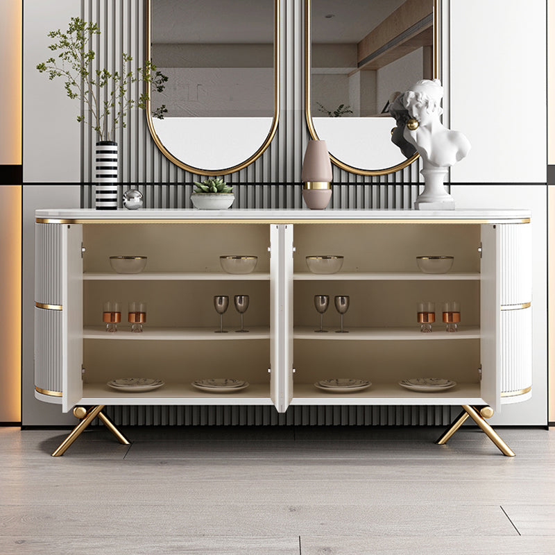 Moderno mobile sideboard in legno ingegnerizzato in stile, alto 33,5 pollici di altezza