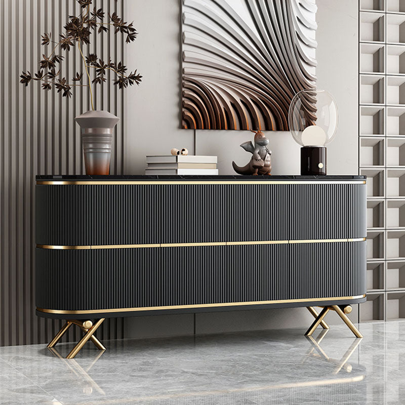 Moderno mobile sideboard in legno ingegnerizzato in stile, alto 33,5 pollici di altezza