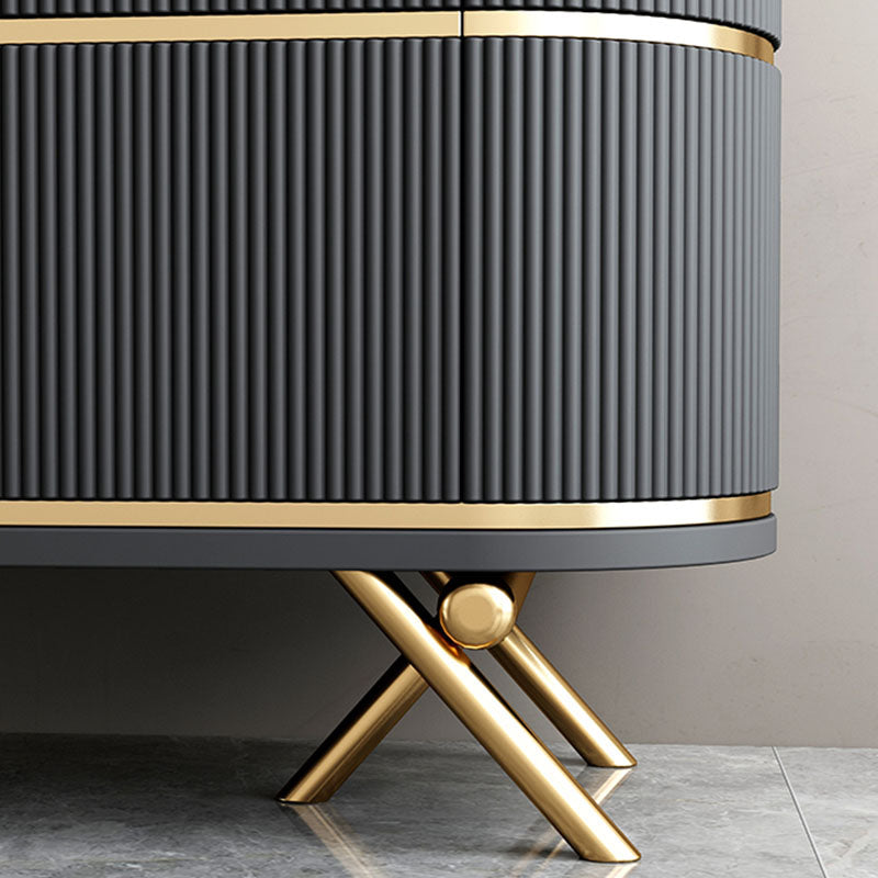 Moderno mobile sideboard in legno ingegnerizzato in stile, alto 33,5 pollici di altezza