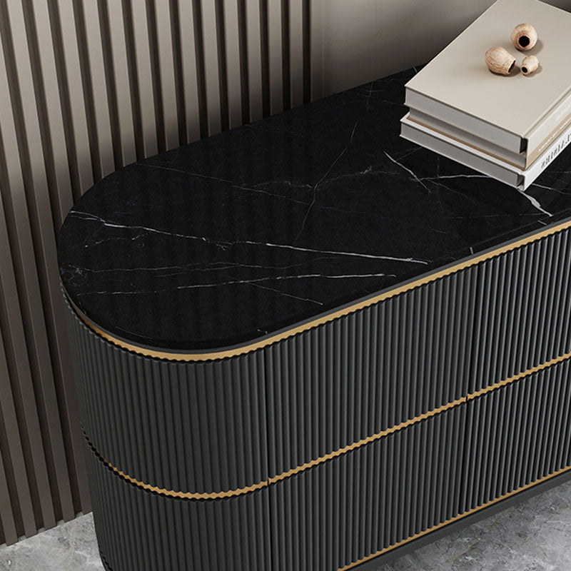 Moderno mobile sideboard in legno ingegnerizzato in stile, alto 33,5 pollici di altezza