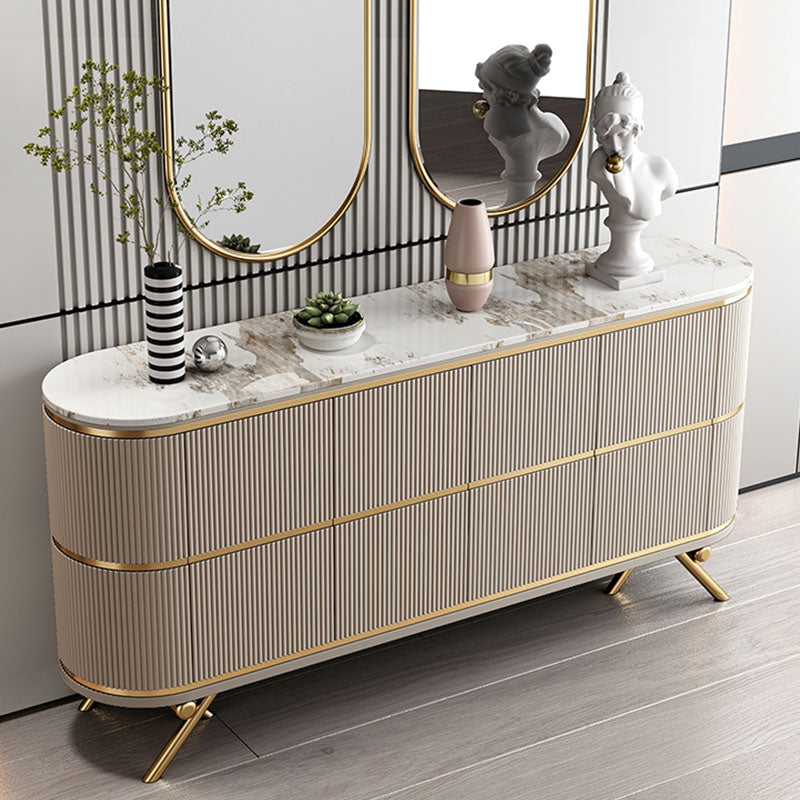 Moderno mobile sideboard in legno ingegnerizzato in stile, alto 33,5 pollici di altezza