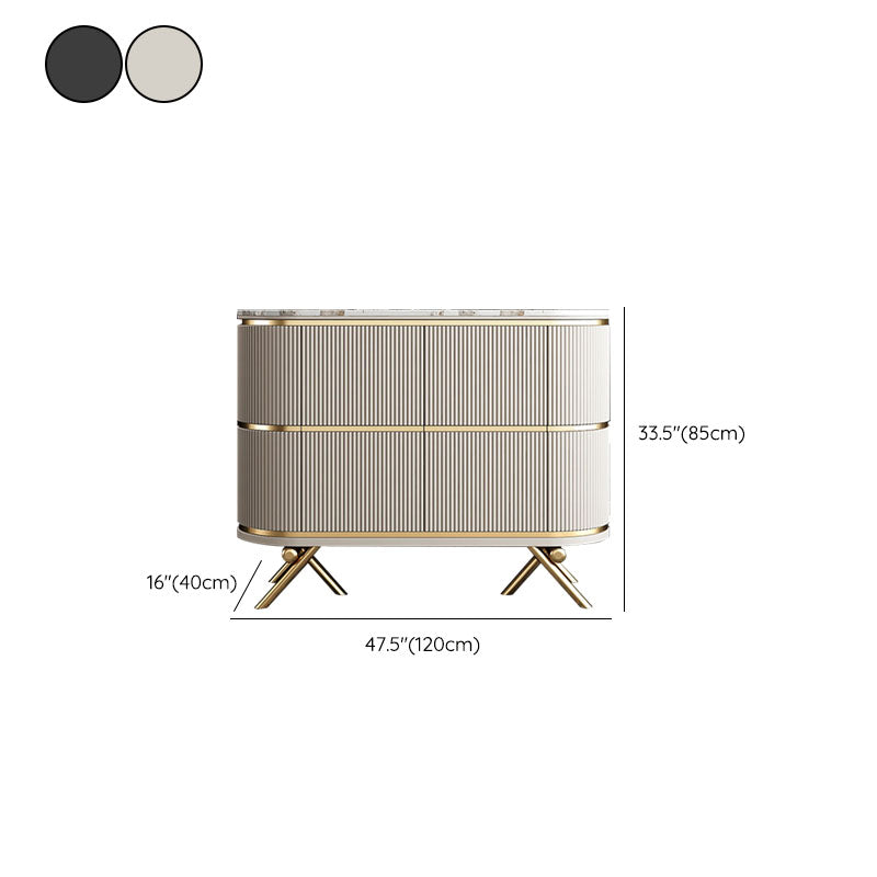 Moderno mobile sideboard in legno ingegnerizzato in stile, alto 33,5 pollici di altezza