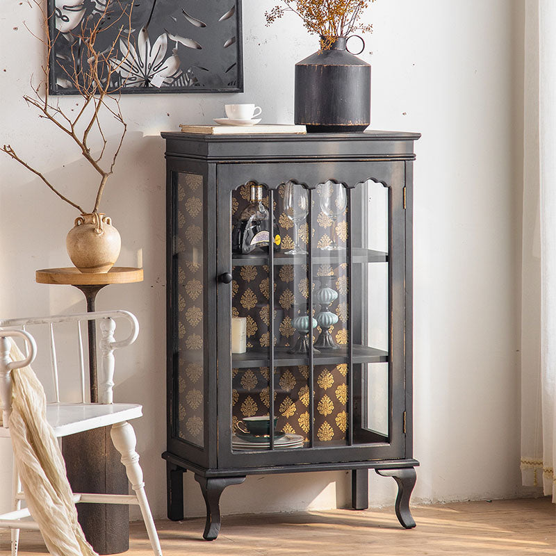 Modernismo Server di sideboard in legno Server nero/nero con porte per sala da pranzo