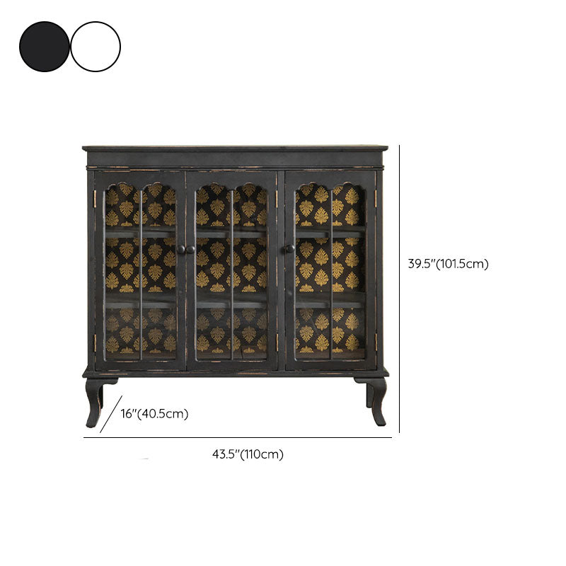 Modernismo Server di sideboard in legno Server nero/nero con porte per sala da pranzo