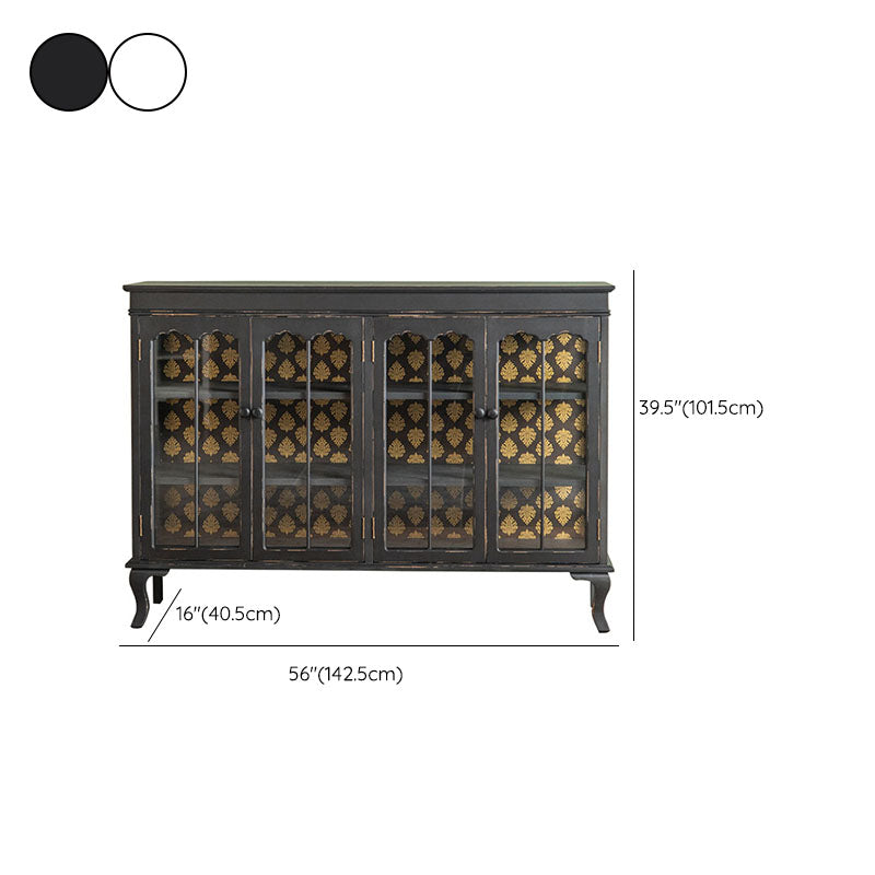 Modernismo Server di sideboard in legno Server nero/nero con porte per sala da pranzo