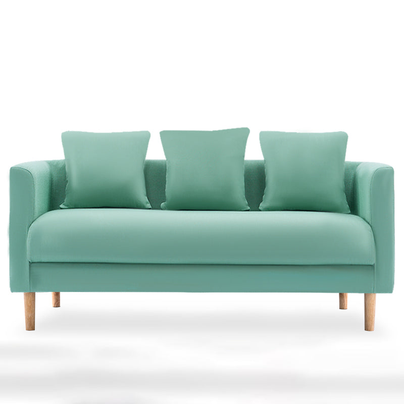 Sofá de lino escandinavo de cojín de un solo amortiguador de 3 plazas con 3 almohadas