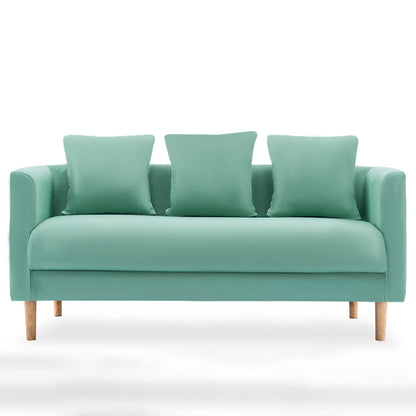 Sofá de lino escandinavo de cojín de un solo amortiguador de 3 plazas con 3 almohadas