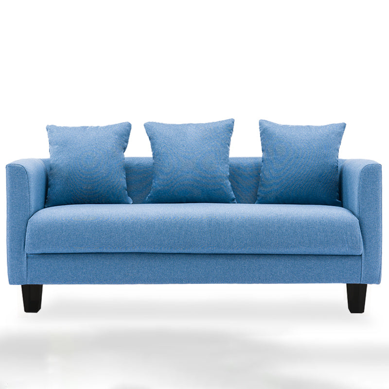 Sofá de lino escandinavo de cojín de un solo amortiguador de 3 plazas con 3 almohadas