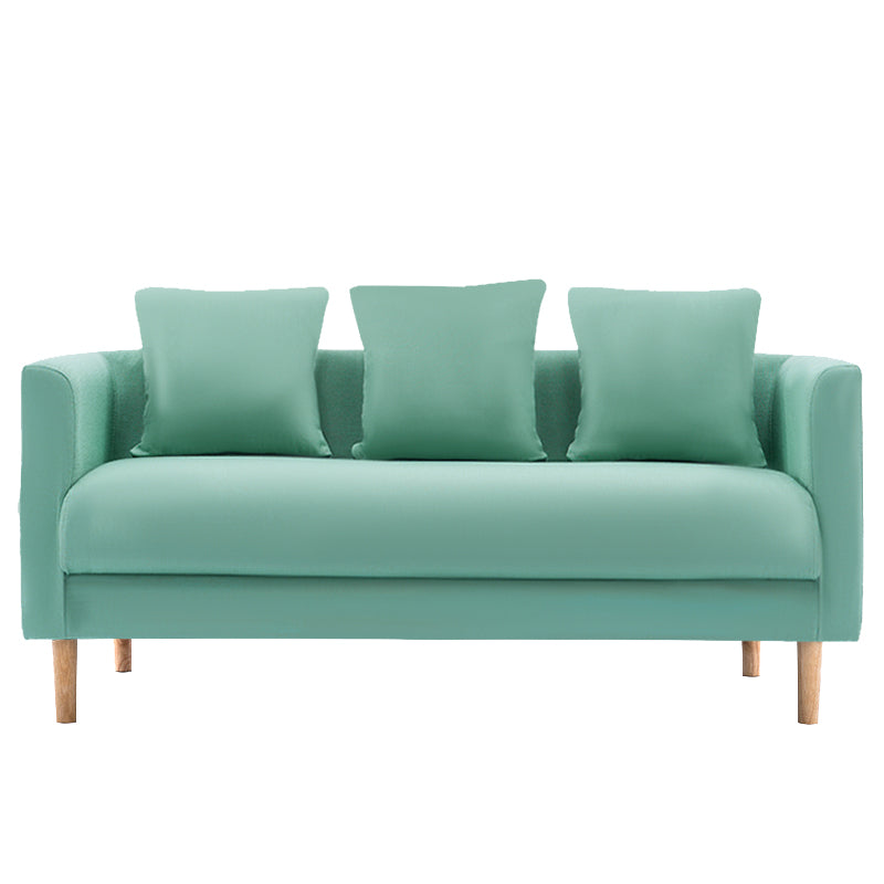 Sofá de lino escandinavo de cojín de un solo amortiguador de 3 plazas con 3 almohadas