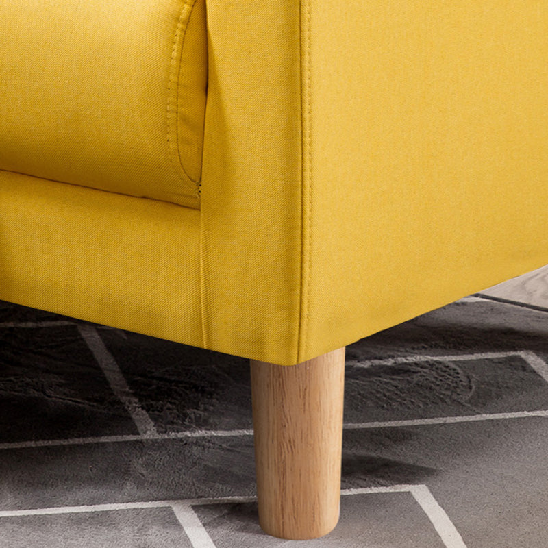 Sofá de lino escandinavo de cojín de un solo amortiguador de 3 plazas con 3 almohadas