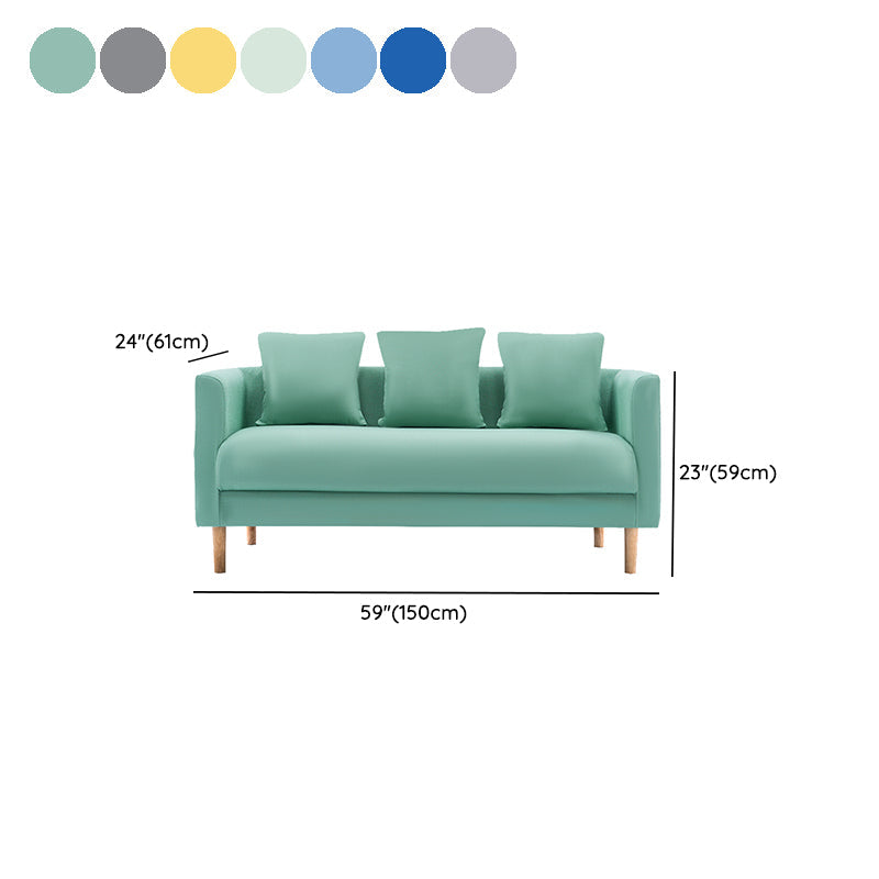 Sofá de lino escandinavo de cojín de un solo amortiguador de 3 plazas con 3 almohadas
