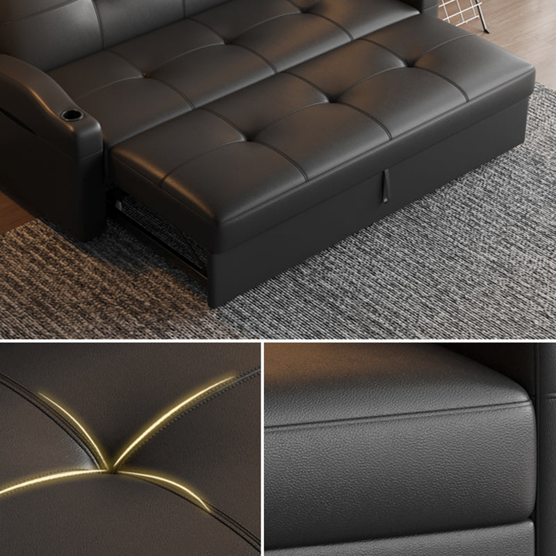 Divani convertibili scandinavi Black Tufted Back Sleeper Sofha