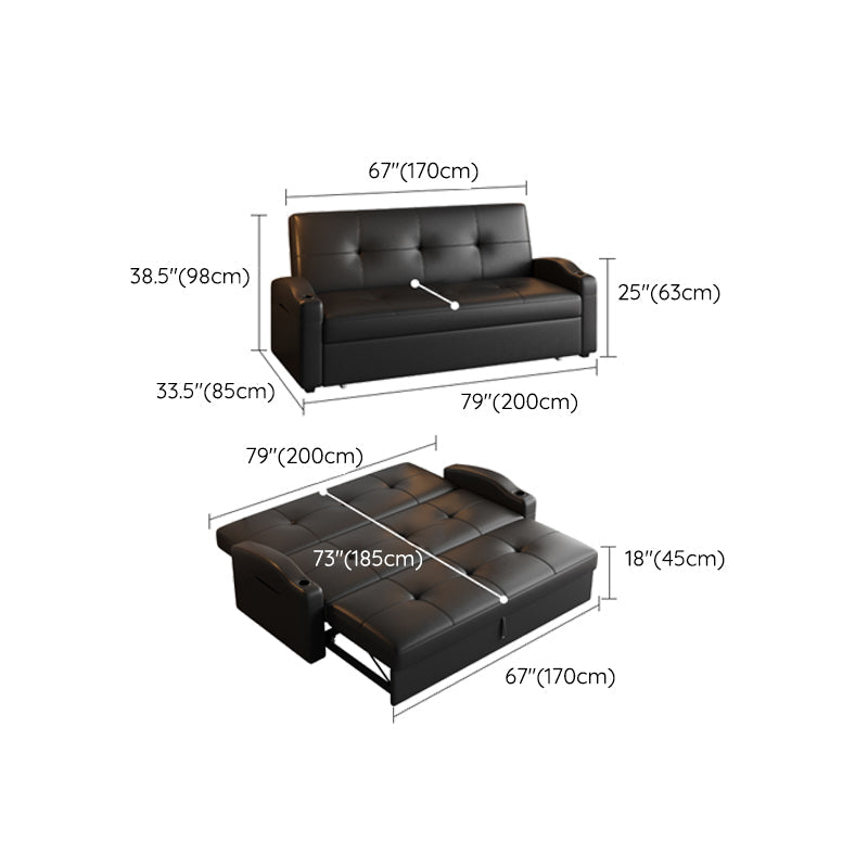 Divani convertibili scandinavi Black Tufted Back Sleeper Sofha