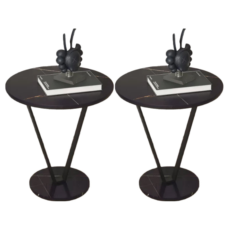 19"W Contemporary Corner Table Metal Round Accent Side Table Black 2 Clearhalo 'Coffee & Accent Tables' 'End & Side Tables' 'end_side_tables' 'furn' 'furn_end_side_tables' 'Furniture' 'Living Room Furniture' 7340589