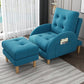 Tufted Adjustable Back Recliner Scandinavian Single Manual Reclining Chair with Footrest Suede Blue Clearhalo 'Chairs & Seating' 'furn' 'furn_recliners' 'Furniture' 'Living Room Furniture' 'Recliners' 7340635