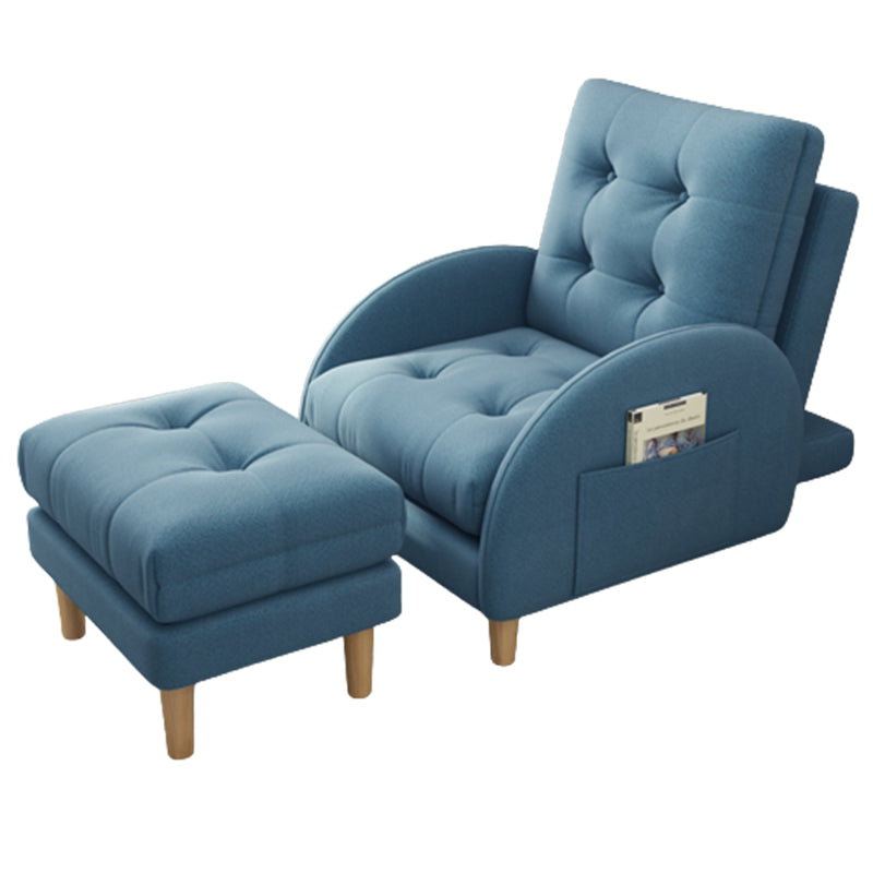 Tufted Adjustable Back Recliner Scandinavian Single Manual Reclining Chair with Footrest Clearhalo 'Chairs & Seating' 'furn' 'furn_recliners' 'Furniture' 'Living Room Furniture' 'Recliners' 7340638