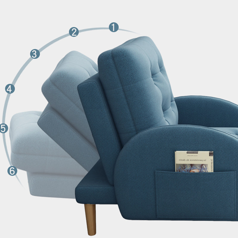 Tufted Adjustable Back Recliner Scandinavian Single Manual Reclining Chair with Footrest Clearhalo 'Chairs & Seating' 'furn' 'furn_recliners' 'Furniture' 'Living Room Furniture' 'Recliners' 7340640