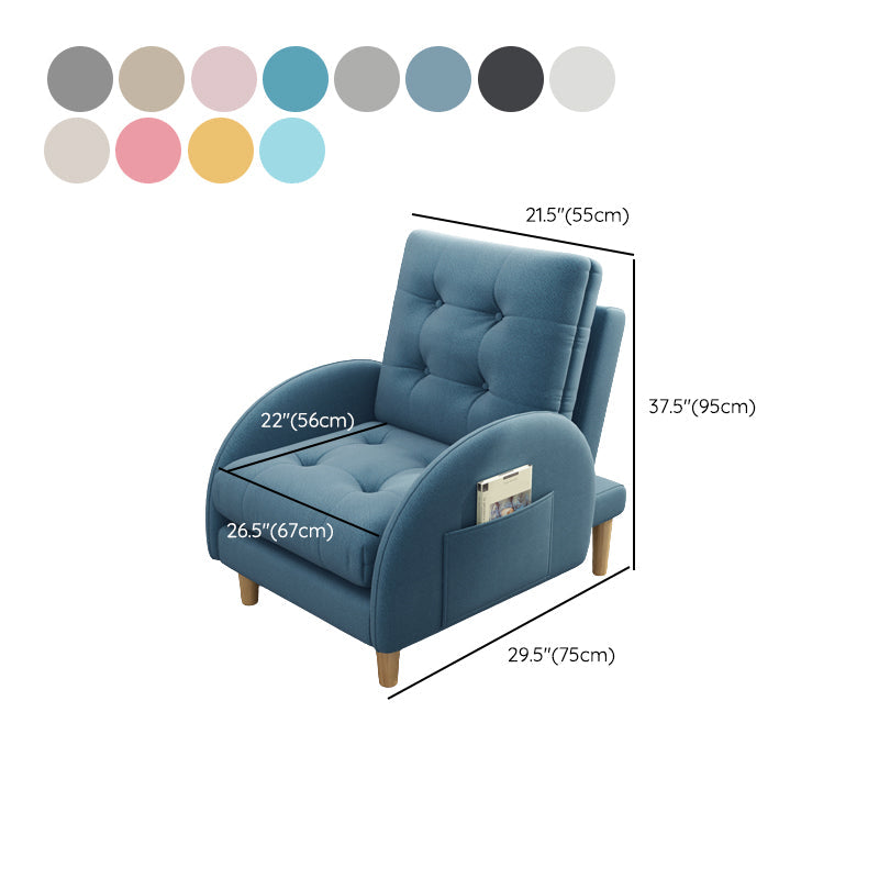 Tufted Adjustable Back Recliner Scandinavian Single Manual Reclining Chair with Footrest Clearhalo 'Chairs & Seating' 'furn' 'furn_recliners' 'Furniture' 'Living Room Furniture' 'Recliners' 7340651