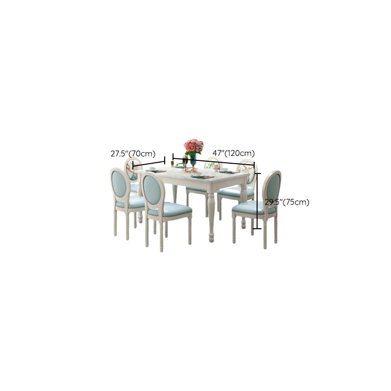 Rectangle Marble Table White Dining Table for Kitchen Dining Room Clearhalo 'Dining Tables & Seating' 'Dining Tables' 'dining_table' 'furn' 'furn_dining_table' 'Furniture' 'Kitchen & Dining Furniture' 7341516