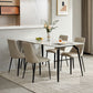 White Stone Top Dinette Table with Metal Legs Rectangle Home Dining Table Clearhalo 'Dining Tables & Seating' 'Dining Tables' 'dining_table' 'furn' 'furn_dining_table' 'Furniture' 'Kitchen & Dining Furniture' 7341519