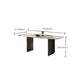 Double Pedestal Table Rectangle Dining Table for Kitchen Dining Room